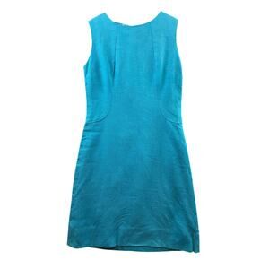 Vintage 60s SLOAT Blue Linen Sheath Dress - Size Small